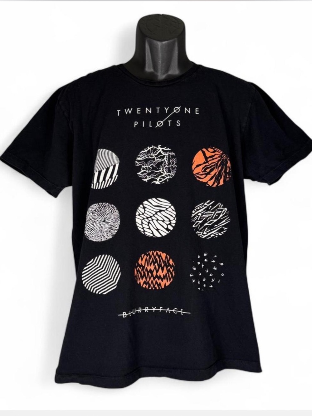 Twenty One Pilots "Blurryface" Black Graphic Tee - Black, White, Orange
